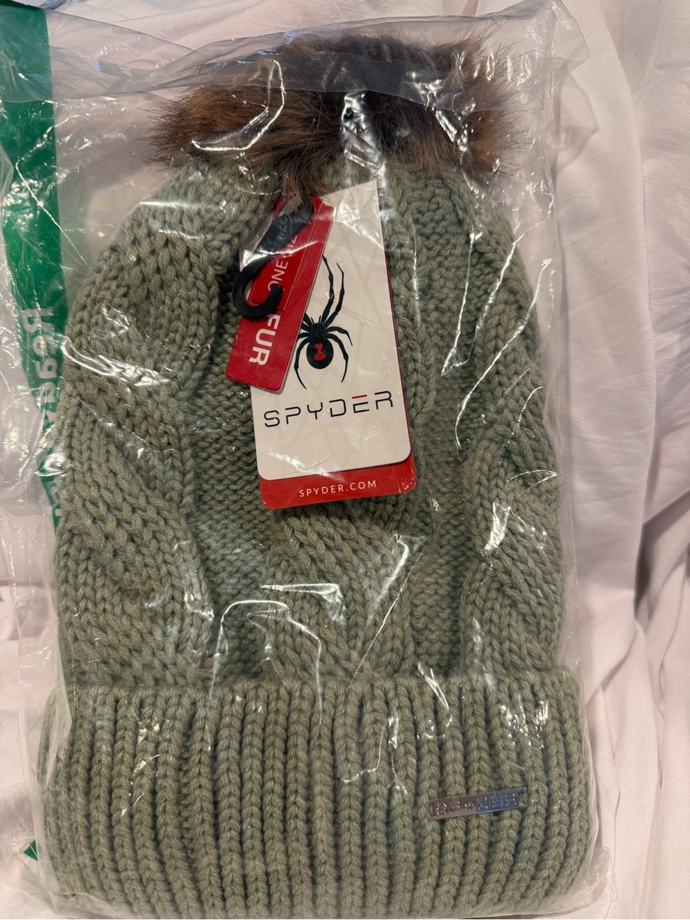Spider Faux Fur Lined ( sage color)